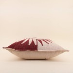 Coussin coton flammé soleil brodé terracotta | Hashtag Déco