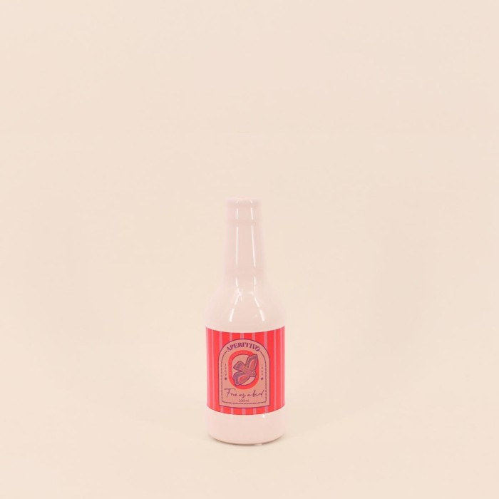 Vase bouteille céramique blanc rose 21cm | Hashtag Déco