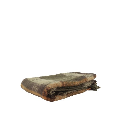 Plaid écossais vert et moutarde en coton | Hashtag Déco