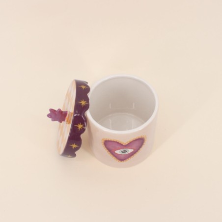 Boîte à souvenirs cœur en dolomite jaune | Hashtag Déco