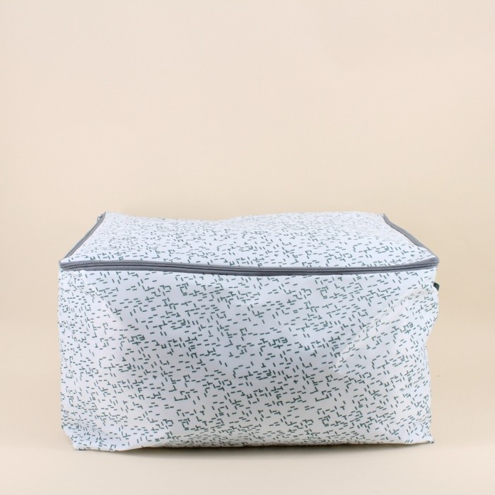 Housse de rangement en tissu motifs bleu 54x43cm | Hashtag Déco