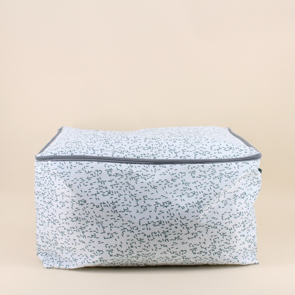 Housse de rangement en tissu motifs bleu 54x43cm | Hashtag Déco