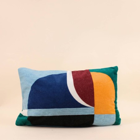 Coussin velours coton multicolore 30x50cm | Hashtag Déco
