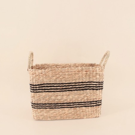 Panier en jonc de mer naturel avec poignées | Hashtag Déco