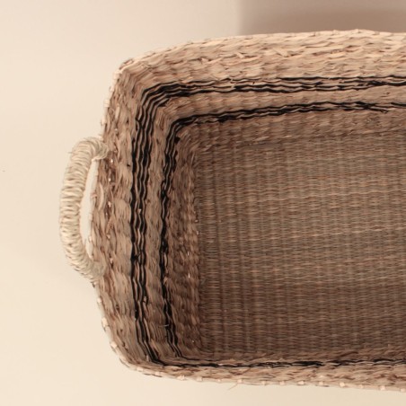 Panier en jonc de mer naturel avec poignées | Hashtag Déco
