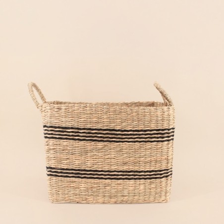 Panier jonc de mer rectangulaire naturel 37x27cm | Hashtag Déco