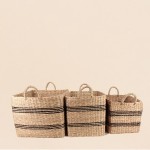 Panier en jonc de mer naturel avec poignées | Hashtag Déco