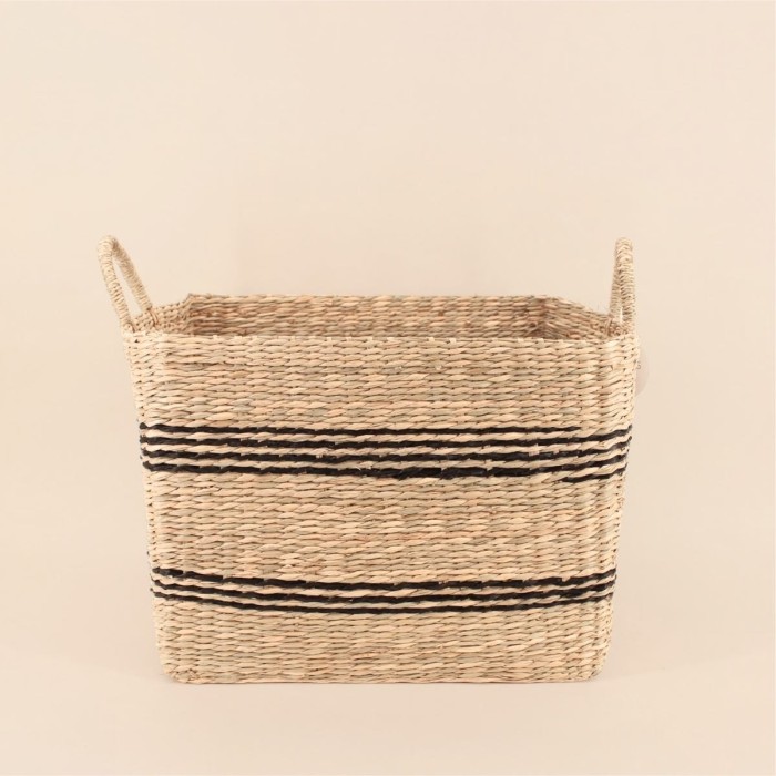Panier en jonc de mer avec poignées | Hashtag Déco