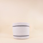 Lot de 3 paniers ronds corde blanc bleu | Hashtag Déco