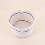 Lot de 3 paniers ronds corde blanc bleu | Hashtag Déco