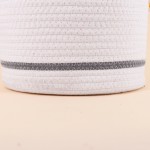 Lot de 3 paniers ronds corde blanc bleu | Hashtag Déco