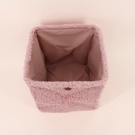 Cube de rangement bouclette beige 31x31x31cm | Hashtag Déco