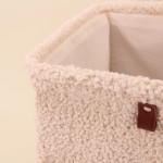Cube de rangement bouclette beige 31x31x31cm | Hashtag Déco
