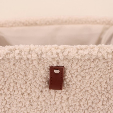 Cube de rangement bouclette beige 31x31x31cm | Hashtag Déco