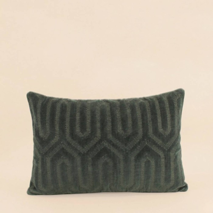 Coussin géométrique vert en coton 30x50 cm | Hashtag Déco