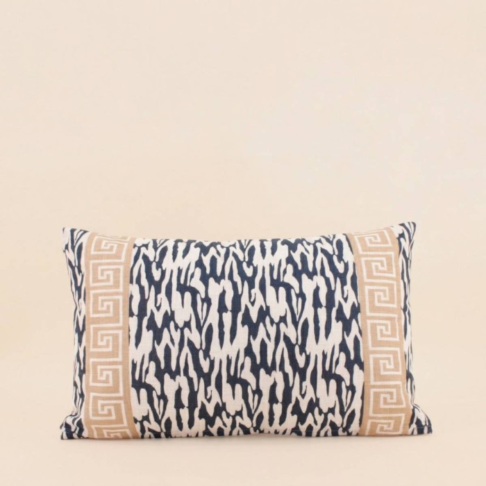 Coussin coton flammé imprimé bord de mer 30x50cm | Hashtag Déco