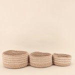Lot de 3 paniers ronds en corde beige | Hashtag Déco