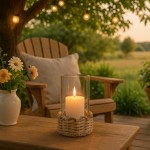 Photophore en verre et rotin naturel | Hashtag Déco
