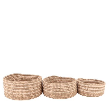 Lot de 3 paniers ronds en corde beige | Hashtag Déco