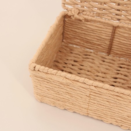 Lot de 2 boites en corde papier beige | Hashtag Déco