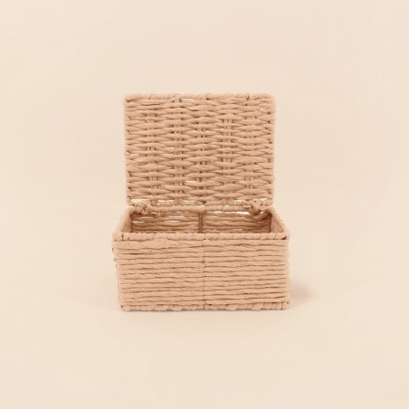 Lot de 2 boites en corde papier beige | Hashtag Déco