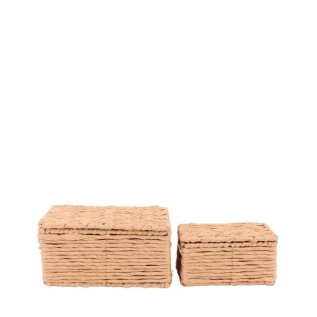 Lot de 2 boites en corde papier beige | Hashtag Déco