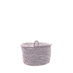 Panier rond corde coton noir et blanc | Hashtag Déco