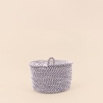 Panier rond corde coton noir et blanc | Hashtag Déco