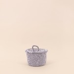 Panier en corde coton noir et blanc 13x20cm | Hashtag Déco