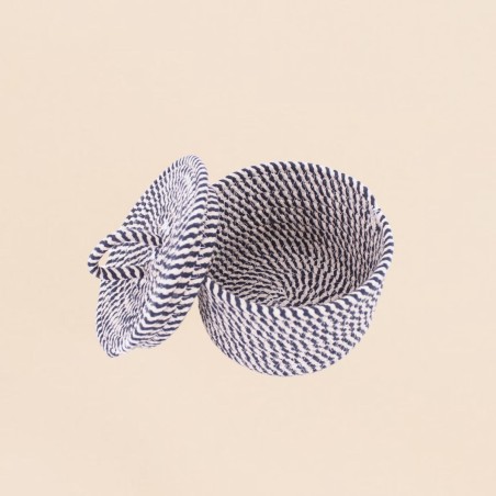 Panier en corde coton noir et blanc 13x20cm | Hashtag Déco