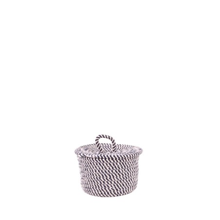 Panier en corde coton noir et blanc 13x20cm | Hashtag Déco