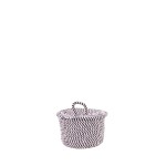 Panier en corde coton noir et blanc 13x20cm | Hashtag Déco