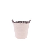 Panier rond corde coton blanc finition vague | Hashtag Déco