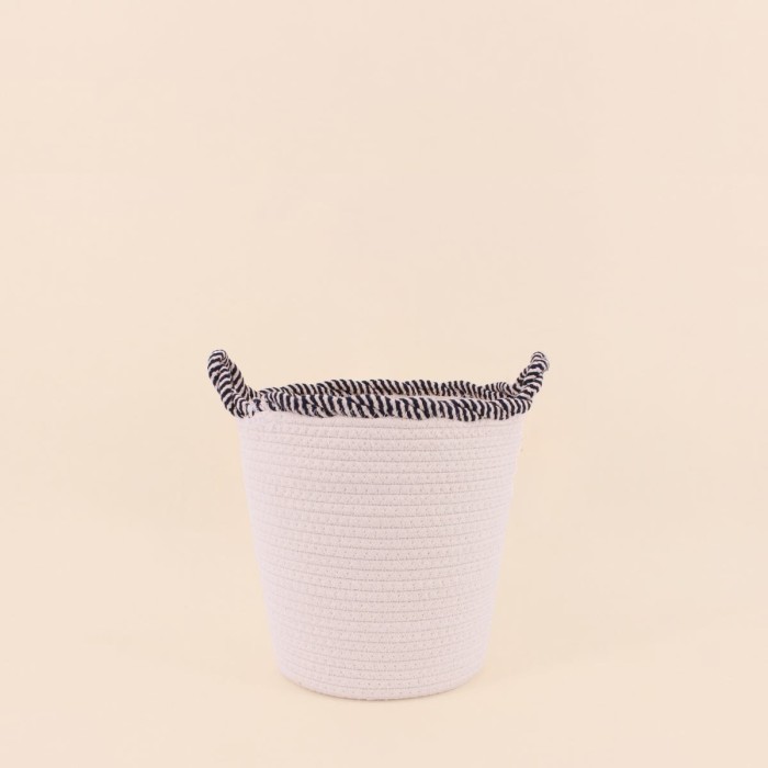 Panier rond corde coton blanc finition vague | Hashtag Déco