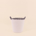 Panier rond corde coton blanc finition vague | Hashtag Déco