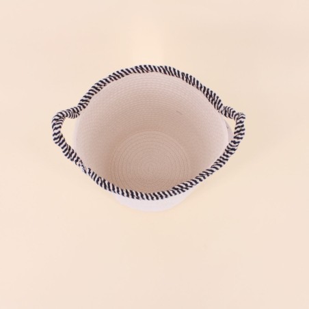 Panier rond corde coton blanc finition vague | Hashtag Déco