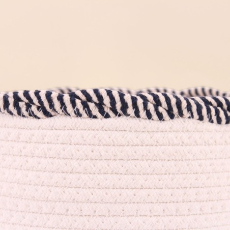 Panier rond corde coton blanc finition vague | Hashtag Déco