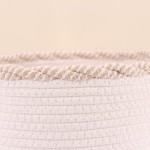 Panier rond coton beige 30x28cm finition vague | Hashtag Déco