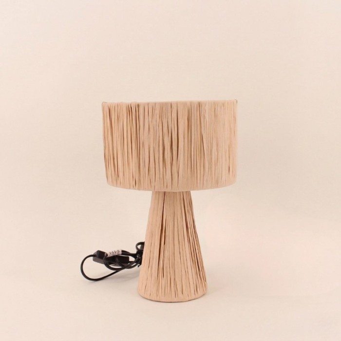 Lampe à poser raphia naturelle 30cm | Hashtag Déco