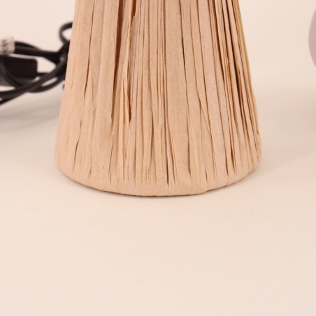 Lampe à poser raphia naturelle 30cm | Hashtag Déco