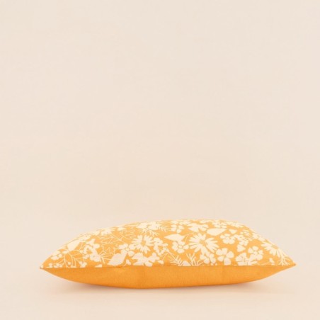 Coussin coton fleurs jaune 30x50 cm | Hashtag Déco