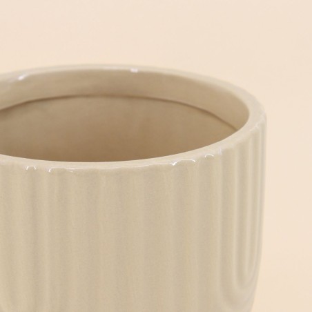 Cache-pot en céramique beige 13cm | Hashtag Déco