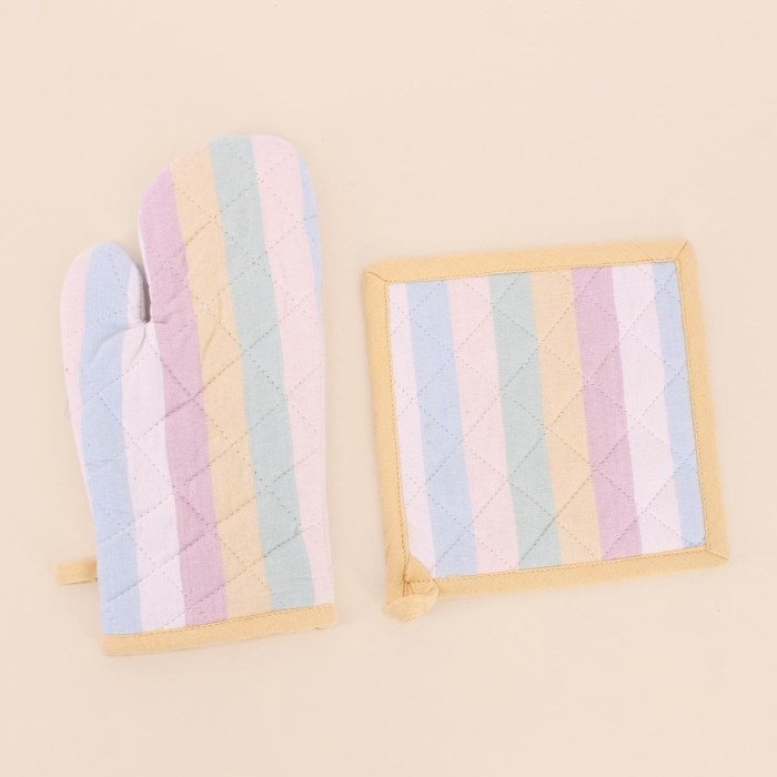 Set gant + manique coton pastel | Hashtag Déco