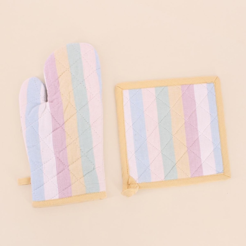 Set gant + manique coton pastel | Hashtag Déco