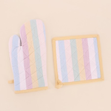Set gant + manique coton pastel | Hashtag Déco