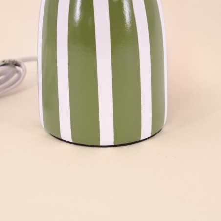 Lampe en terre cuite vert et blanc | Hashtag Déco