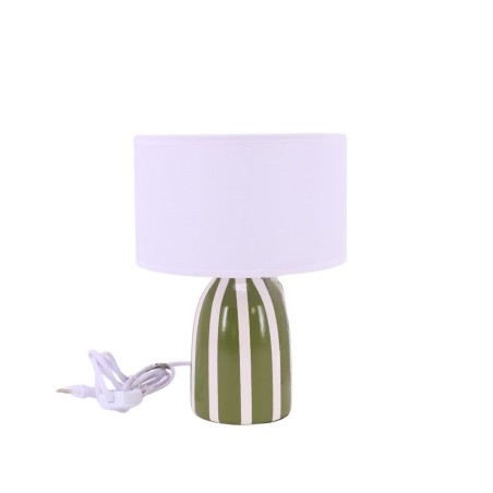 Lampe en terre cuite vert et blanc | Hashtag Déco