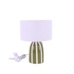 Lampe en terre cuite vert et blanc | Hashtag Déco