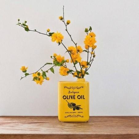 Vase en faïence jaune 17cm, style méditerranéen | Hashtag Déco