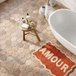 Tapis de bain AMOUR en coton terracotta 50x80cm | Hashtag Déco